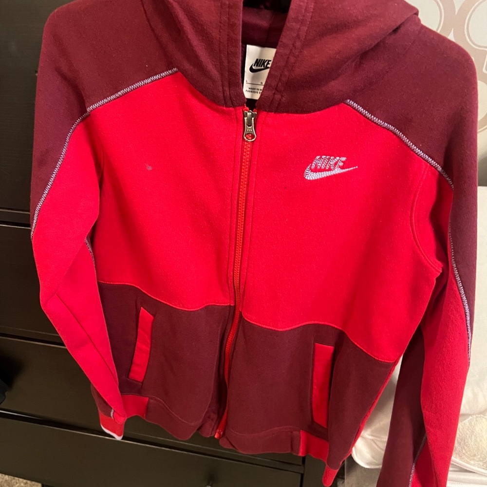Nike Kids Two-Tone Red Hoodie